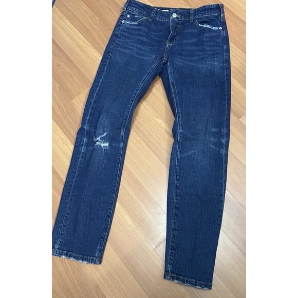Pilcro Anthropologie Relaxed Straight Fit Jeans Womens Size 26P Distressed - Picture 2 of 15